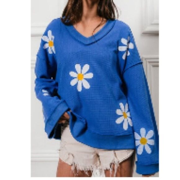 Women’s BiBi Daisy Love Top with Daisy Pattern Boho Adorable - Picture 1 of 5